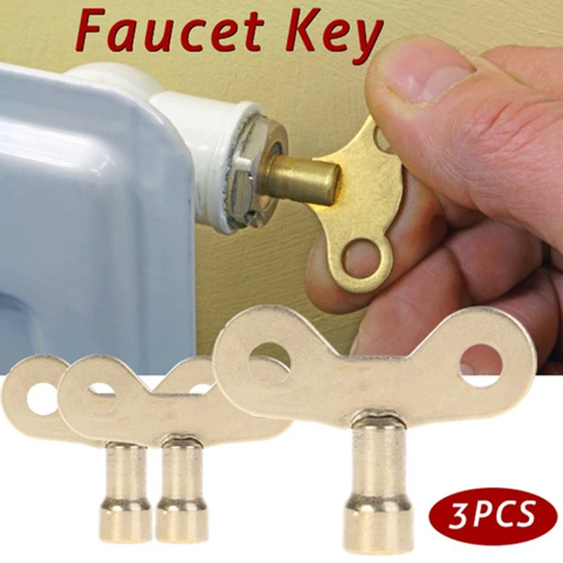 

3PCS Radiator Keys Plumbing Bleeding Key Solid Water Tap for Air Valve Plumbing Tool Faucet Cartridges