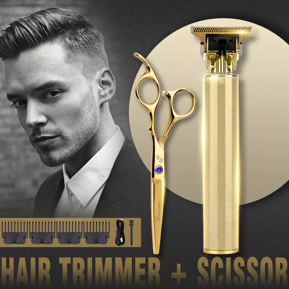 

2/1pcs Hair Scissor Clipper Professional Hairdressing Set Steel Titanium Barber Shop Electric Trimmer Men Hair Cutting Scissors