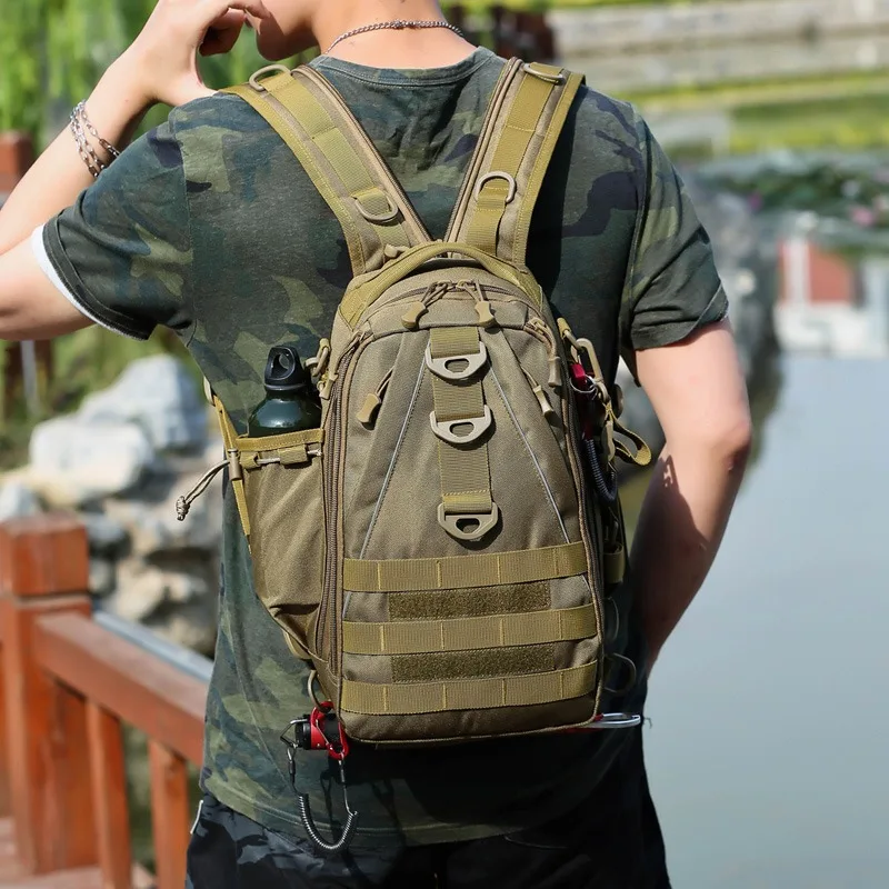 

Multifunctional Fishing Bag Folding Shoulder Chest Bag Big CapacOutdoor Fishing Tackle Backpack Tackle Storage Travel Carry Bags