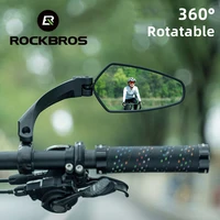 rockbros handlebar bike mirror adjustable bicycle rearview mirror 360 degree rotatable wide range mtb cycling rear view mirror