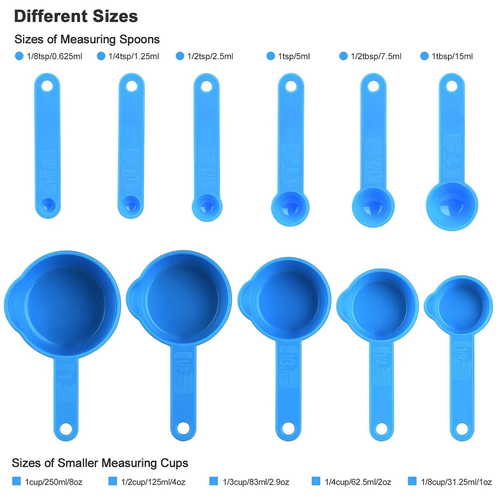 

Набор из 11 мерных стаканчиков, Градуированные кухонные измерительные инструменты, пластиковые бытовые мебельные ложки красного цвета