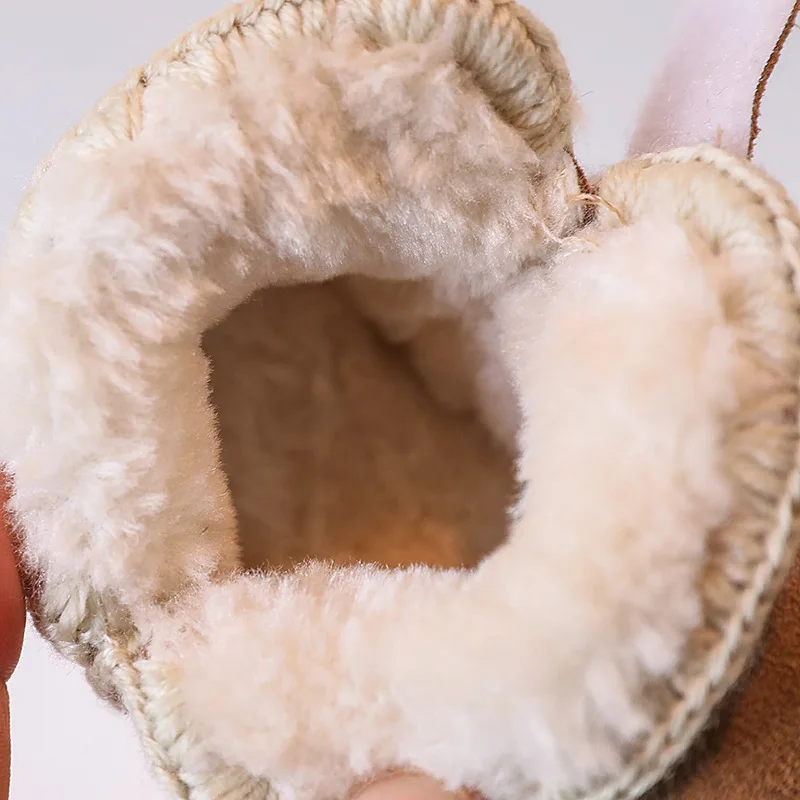 Замшевые Зимние ботинки Claladoudou для девочек однотонные Детские теплые зимние