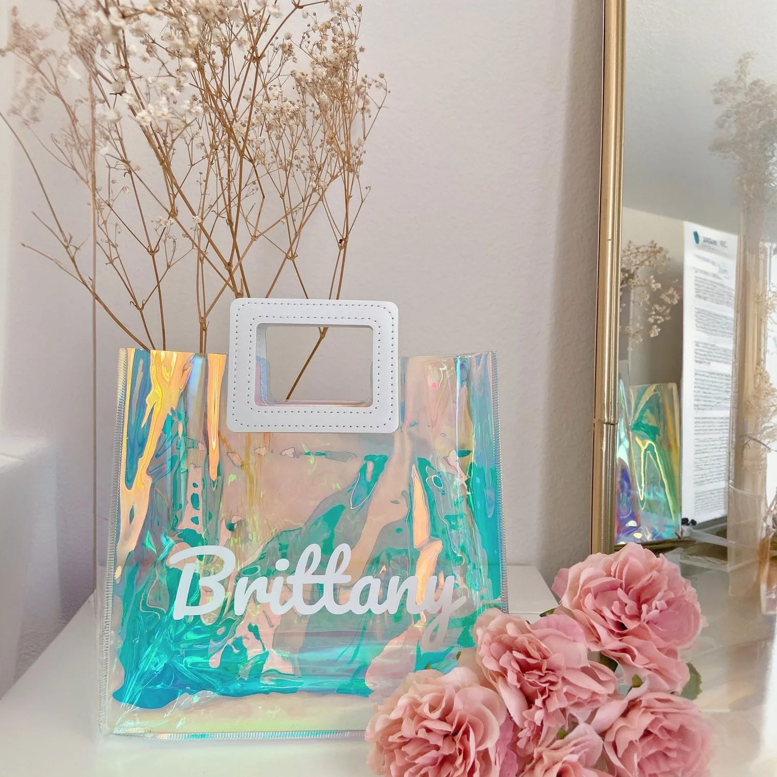 Голографические сумки на заказ подарочные сумочки для подружек невесты