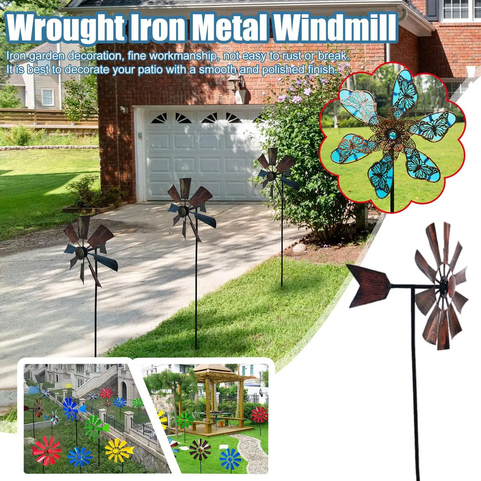 

Мельница для сада Iron Art, уличная вращающаяся мельница для сада ing, уличная мельница для сада, сада, Декор