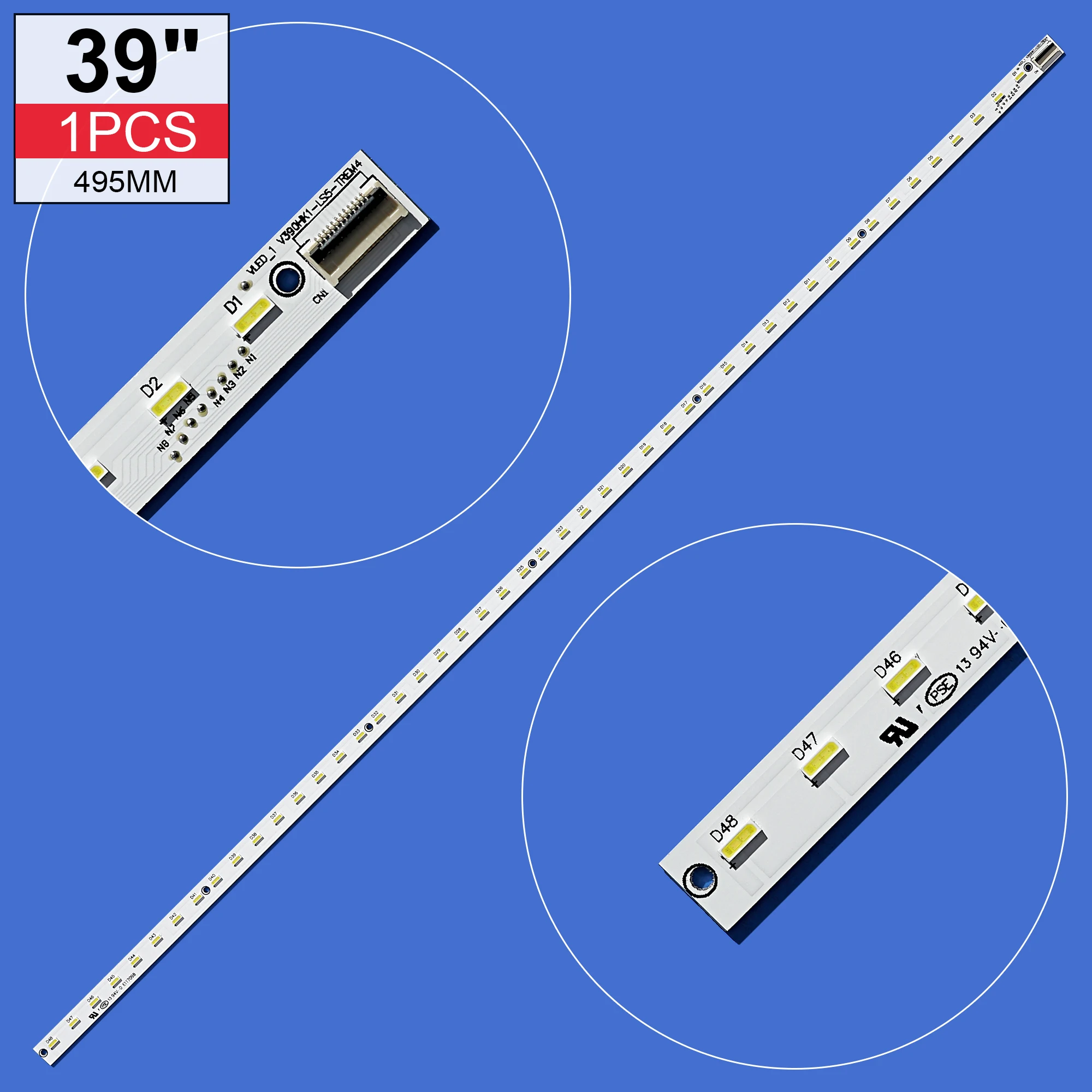 

Новинка, 495 мм, флейта, 48 светодиодов, флейта E117098 для Hisense LE39A720 LED39K300J, 4A-D074762, LE39A700K, L39EM58C, флейта