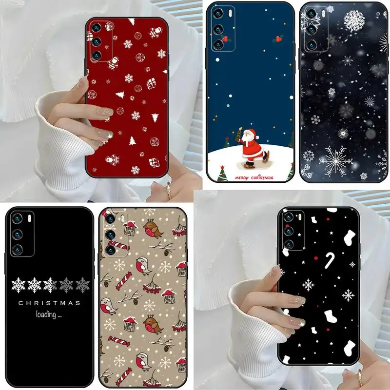 Рождественский новогодний чехол для телефона Huawei Mate 10 20 30 40 Pro Lite Nova 7 6 5 4 3 Se 5G 4e 3e 3i