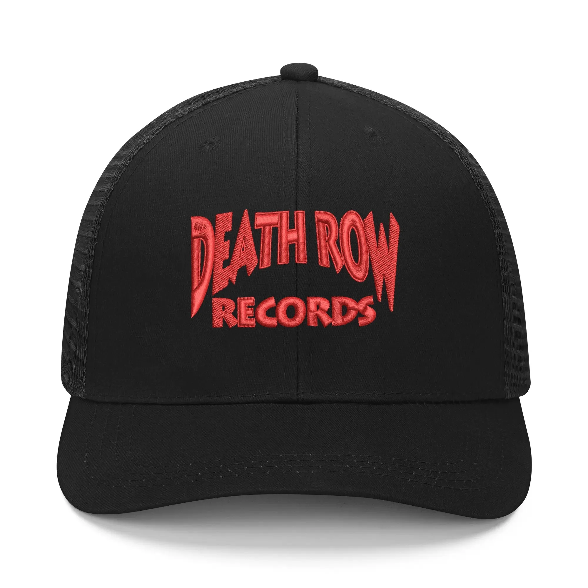 Death Row Records Logo Embroidery Hat Mens Womens Sports Baseball Hats Hip Hop Mesh Cap Summer Custom Made Caps