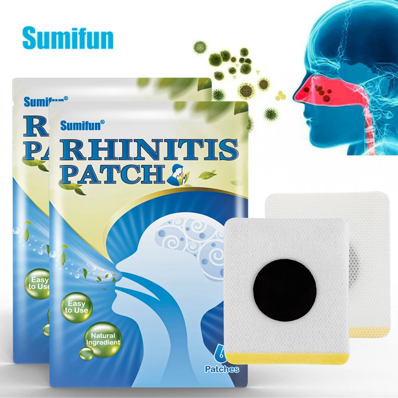 

6pc Sumifun Rhinitis Sinusitis Patch Treatment Medical Plaster Cold Stuffy Nasal Congestion Antipruritic Throat Soothing Sticker