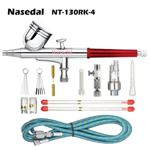 Аэрограф Двойного Действия Nasedal, краскопульт, аэрограф для макияжа, набор для рисования, татуировка для лица, инструмент сделай сам, 0,3 мм0,5 мм, 7 куб. См