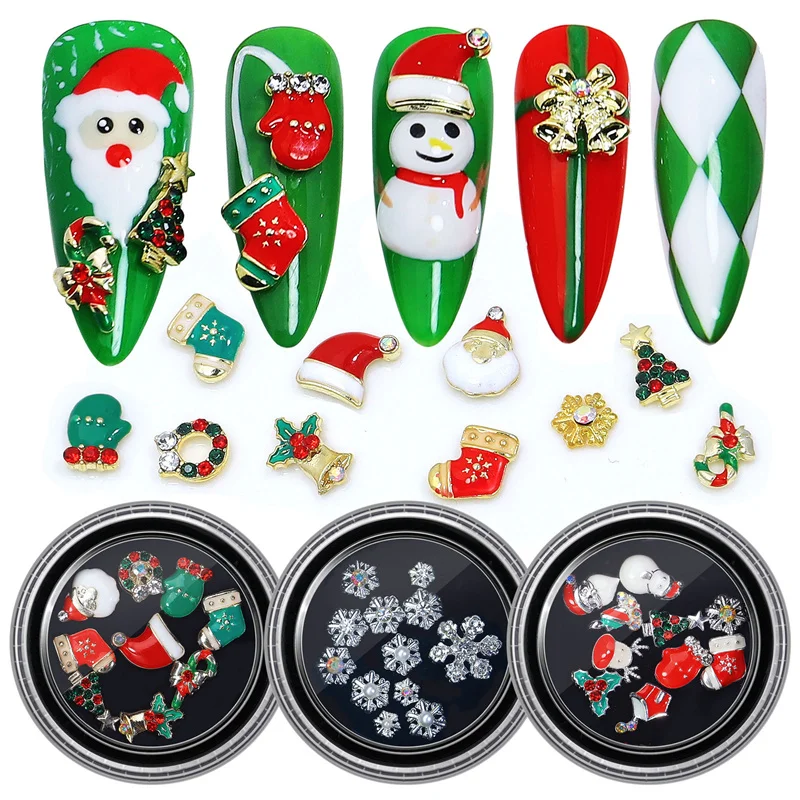 

Christmas Nail Art Decorations 3D Kawaii Craft Parts Snowman Santa Claus Polymer Clay Slice DIY Nail Supplies Accessories