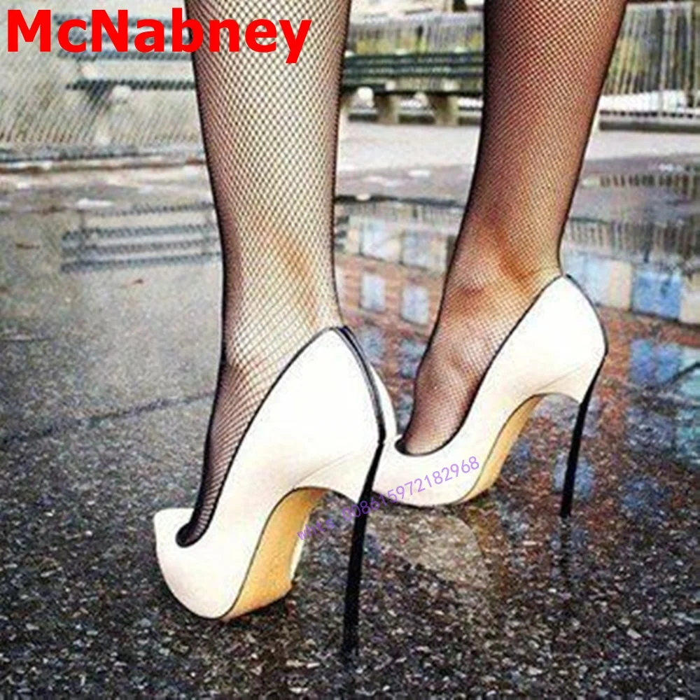 

Metal Stiletto Heel Pumps Pointed Toe Solid Shallow Slip On Women Dress Shoes Concise Spring Banquet Pumps Fashion Special Shoes