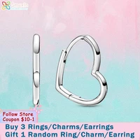 smuxin 925 sterling silver stud earrings asymmetrical heart earrings cubic zirconia statement stud earrings women earrings