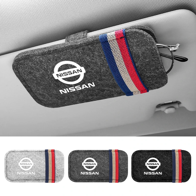 

Felt Glasses Storage Bag for Nissan Qashqai Sylphy Leaf Murano Altima Teana J10 J11 Bluebird 350-z 370z Versa Car Accessories