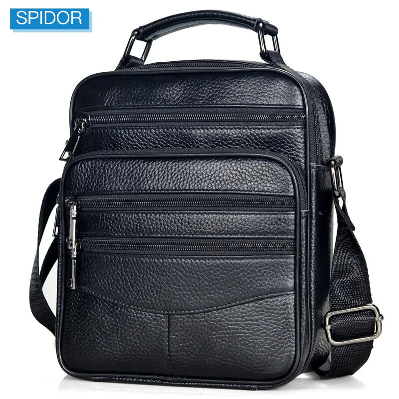Men Genuine Leather Handbags Male High Quality Cowhide Leather Messenger Bags Men's Ipad Business Bag Middle Size Briefcase Tote