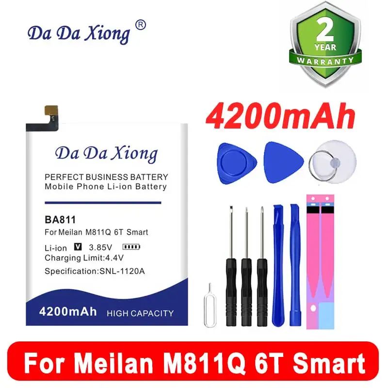 100% Оригинальный аккумулятор 4200 мАч BA811 для Meizu Meilan 6T M811Q M6T 100% Оригинальный аккумулятор 4200 мАч BA811 для Meizu Meilan 6T M811Q M6T