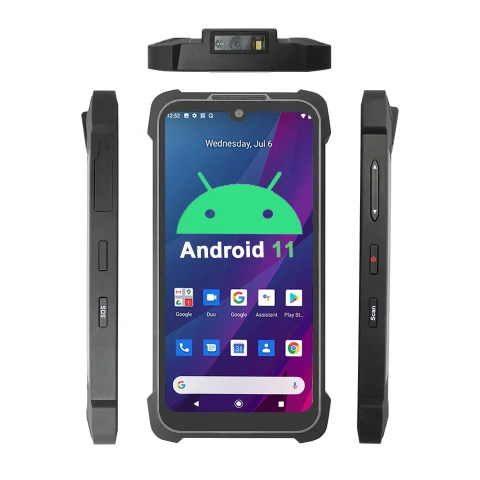 Android 11 прочный КПК 4 ГБ + 64 2D-сканер штрих-кода 4G Wi-Fi GPS NFC склад портативный терминал