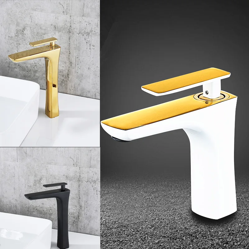 

NEW Design Tall Bathroom Basin Faucet Single Lever Hot and Cold Mixer Faucets Basin Sink Vessel Water Tap Decked