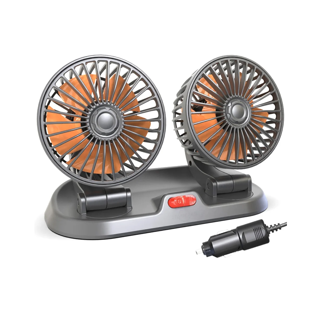 

24V Car Fan Double Head Fan Portable Auto Cooling Fan Cooling Big Wind Electric Fan Car Folding Fan