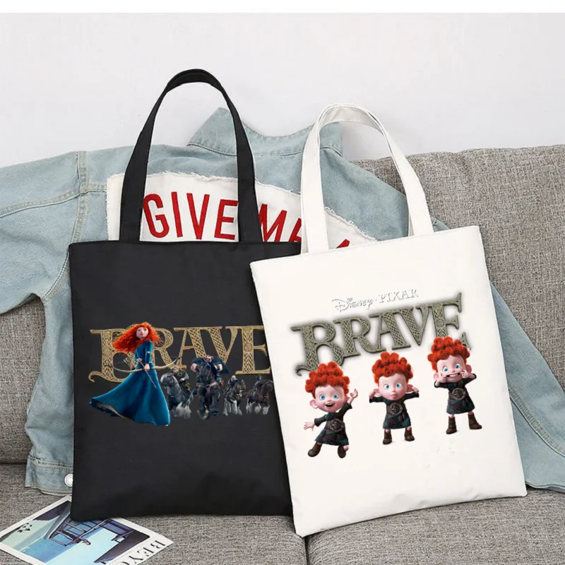 

Fashion Disney Brave Shopper Bags Shopping Bag Travel Shoulder Bag Student Cute Canvas Bags Large Capacity College Handbag