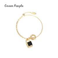green purple 100 s925 sterling silver classic lucky lock elegant adjustable bracelets chain for women grils fine jewelry set