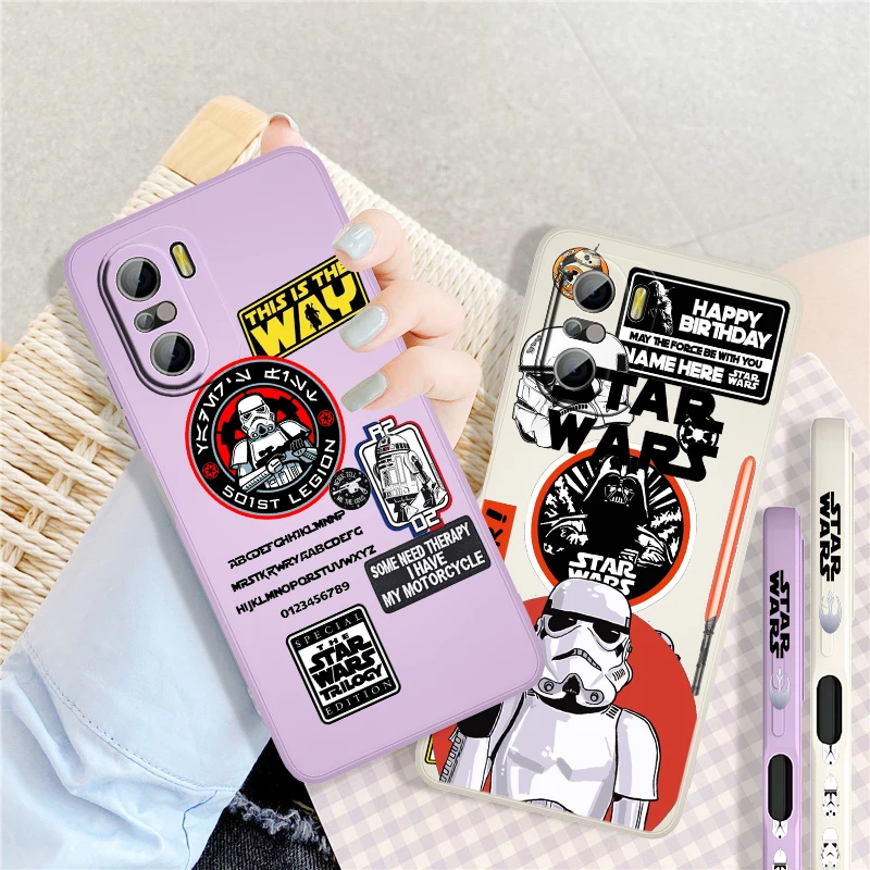 

Fashion Knight Star Wars Liquid Left Rope Soft For Redmi K50 K40 Gaming K30 K30S 10 10X 9A 9 9T 9C 9AT 8 8A 7 5G Phone Case