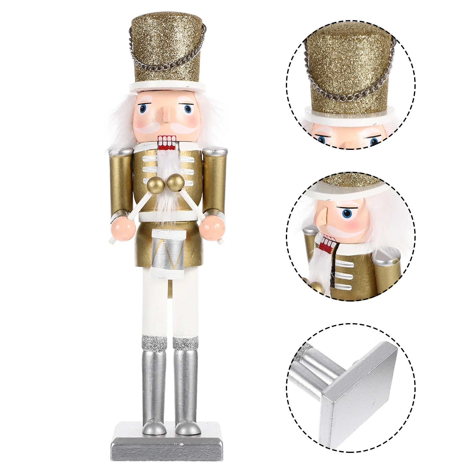 

Christmas Nutcracker Wooden Puppet Traditional Outdoor Decorations Statuette Xmas Soldier Nutcrackers Figures Woody Toy cm