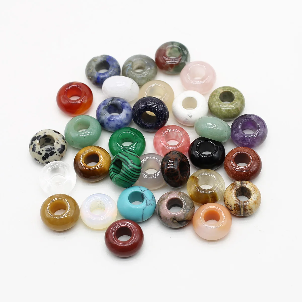 

Natural Stone Beads Abacus Type Large Hole Loose Beads Exquisite Gemstone for Jewelry Making DIY Necklace Bracelet Accessories