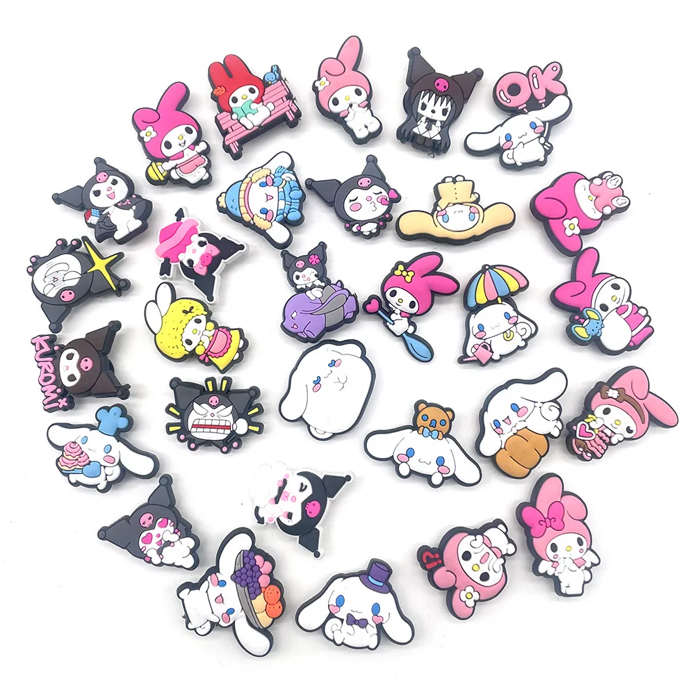 30pcs/set Sanrio  Kuromi series Shoe Charms Croc Charms Shoe Decoration PVC Accessories