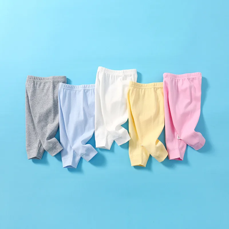 

Леггинсы для новорожденных 3-12 месяцев, хлопковые штаны в полоску, однотонные, унисекс, летние