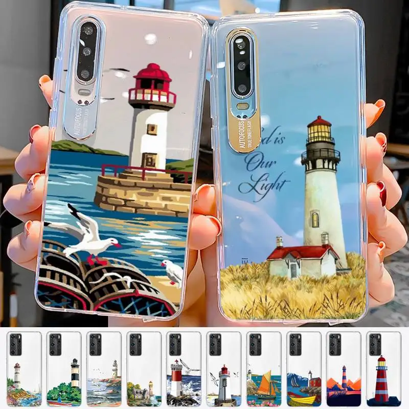

Hand Painted Lighthouse Print Bird Seagull Phone Case for Samsung S20 ULTRA S30 for Redmi 8 for Xiaomi Note10 for Huawei Y6 Y5