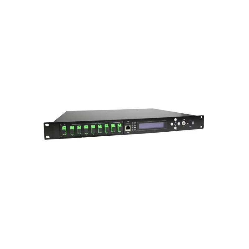 High Power 8 PON EDFA FTTH SC/APC UPC 1U CATV Network 8 Ports 22dbm WDM Optical Fiber Amplifier With English Web Management