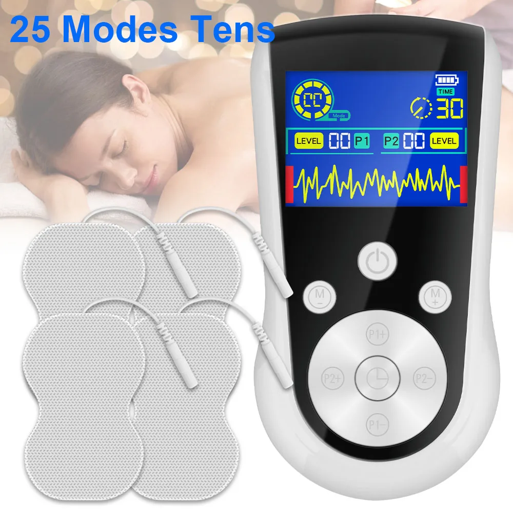 

25 Modes EMS Electric Muscle Stimulator Physiotherapy Pulse Acupuncture Vibrators Therapy Relax Pain Relief Body Massager Device