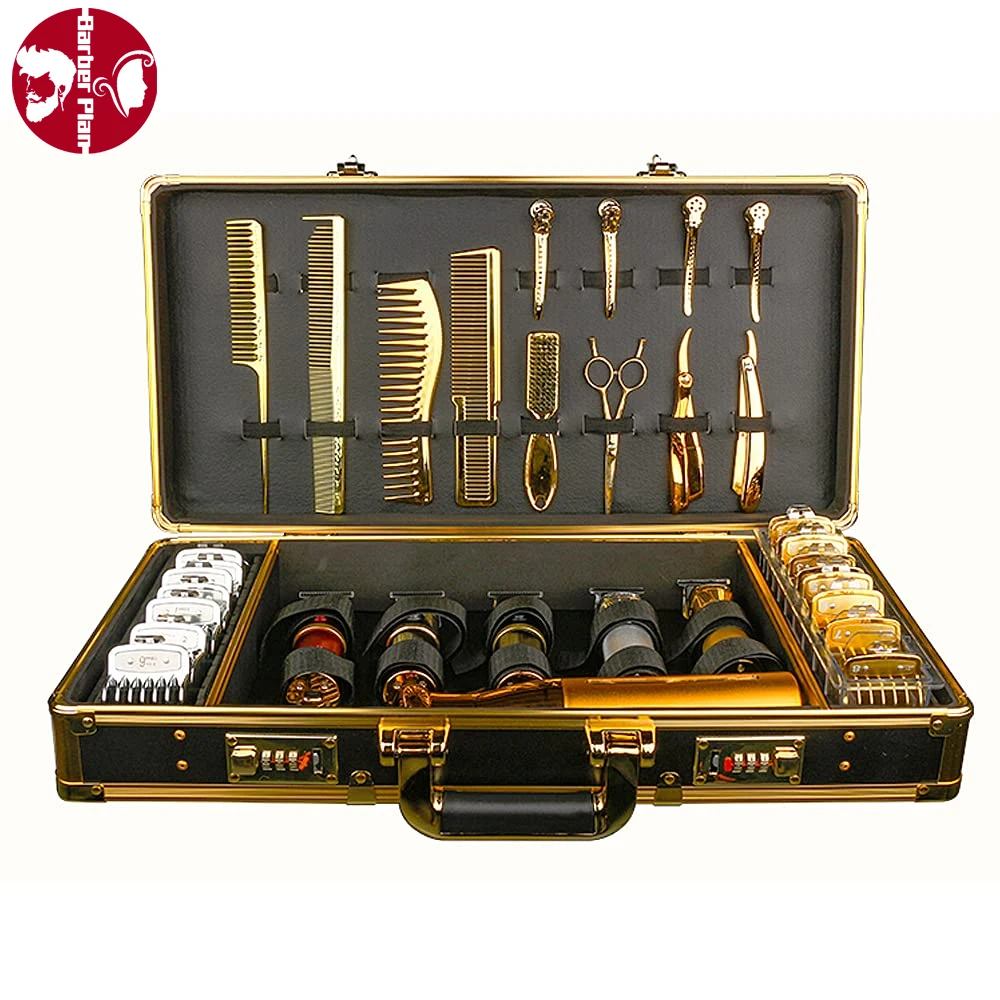 Barber Case Stylist Lock Attache Carrying Portable Travel Bin Professional Hair Kit Organizer Storage Display Box Secure Numlock
