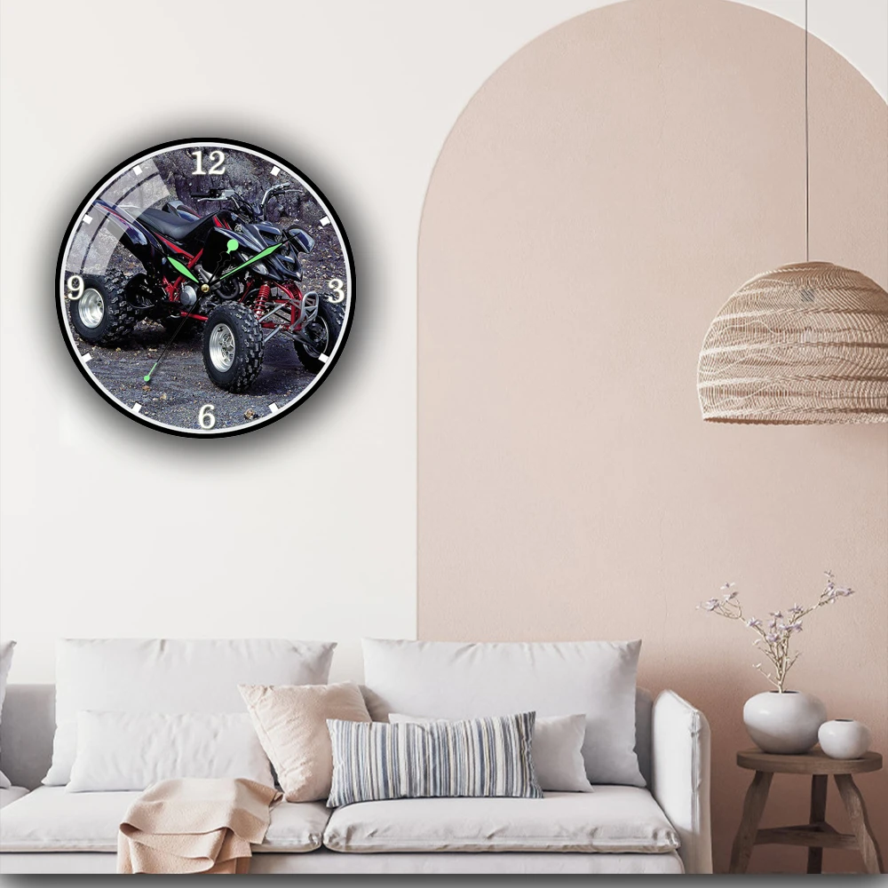 

Настенные часы для мотоциклистов, акриловые светящиеся наручные, для езды на велосипеде, для мальчиков, не тихает, украшение для дома, больш...