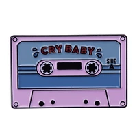 im a crybaby all the way cassette brooch metal badge lapel pin jacket jeans fashion jewelry accessories gift