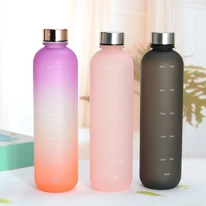 Large Capacity Water Bottle Drink Cup Plastic Water Cups Time Scale Frosted Outdoor Sports Student C in Pakistan