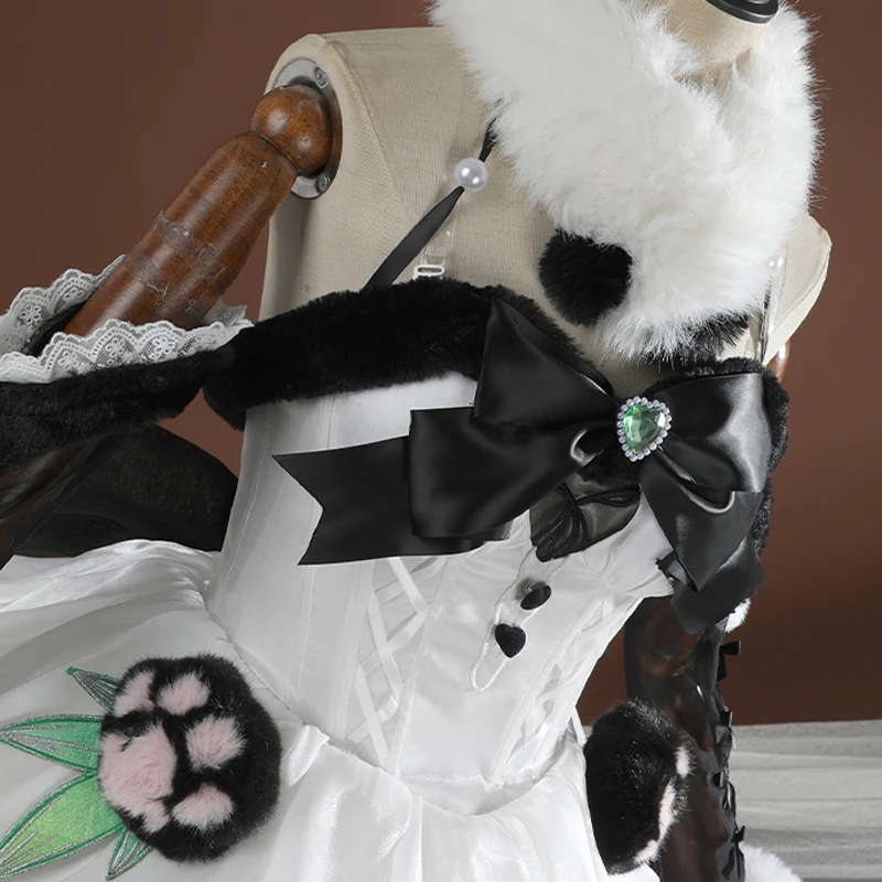 Новинка Shenmiao Косплей Милая панда Хранитель бамбук Белое и черное платье игра