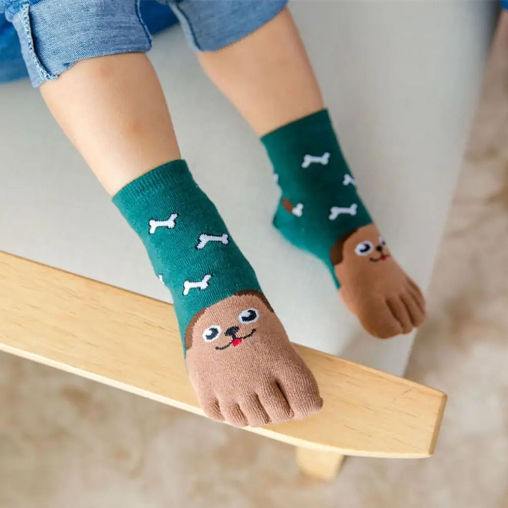 

Children's cotton five-finger socks in the four seasons fashion cartoon cute prevention of toe flare socks 4-12 years old