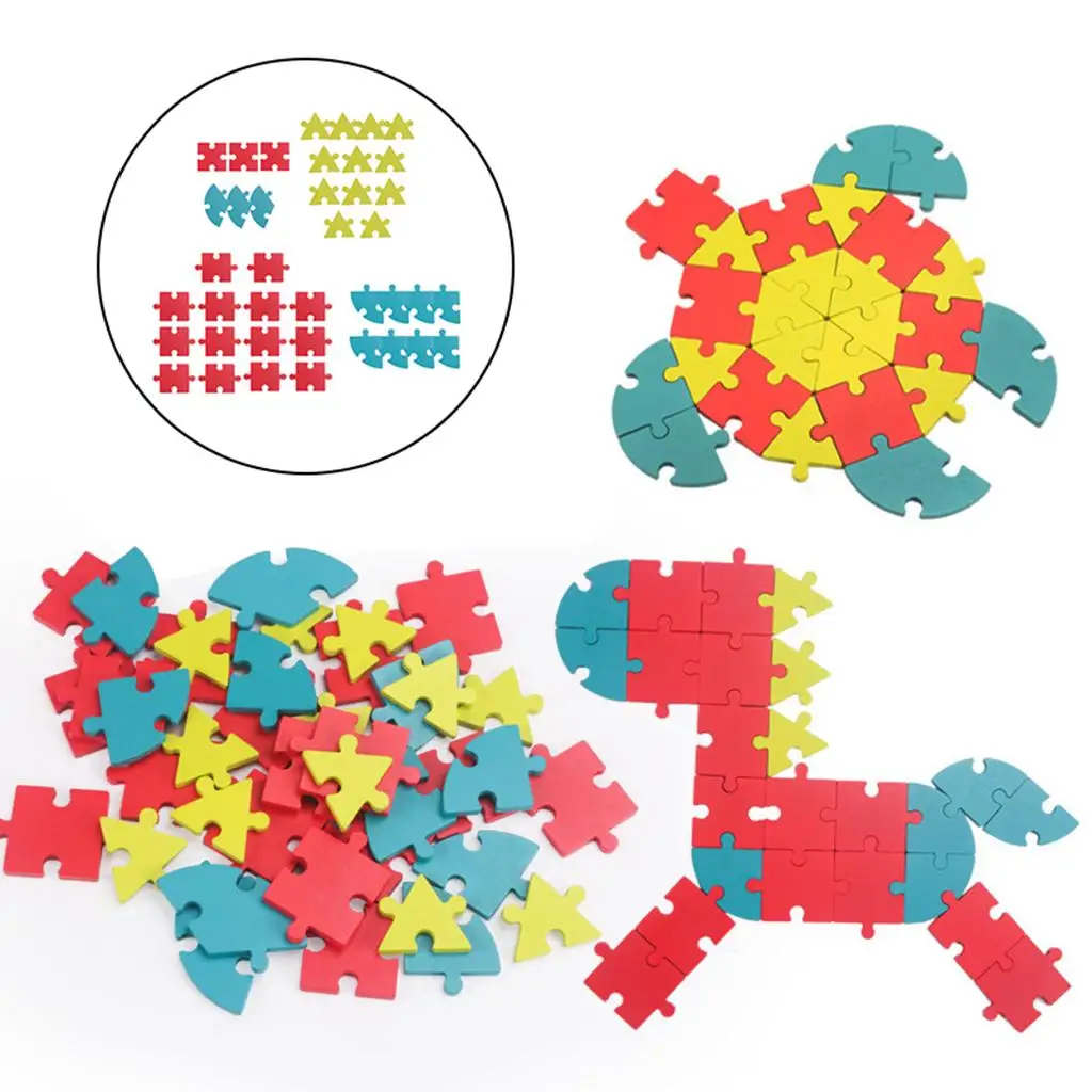 

40pcs Wooden Jigsaw Puzzles Imagination Toys for Kids Age 3 4 5 and Up Years