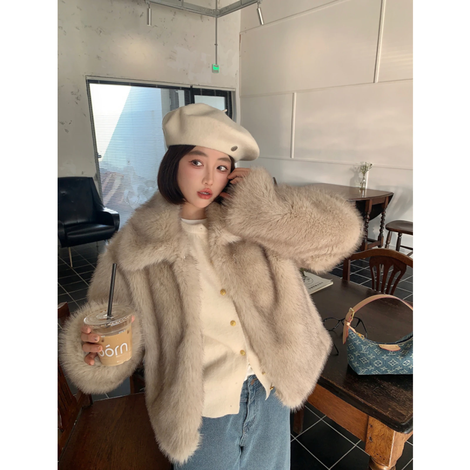 Чашка ледяной Американский [Корейская женская атмосфера ~ свободный отворот