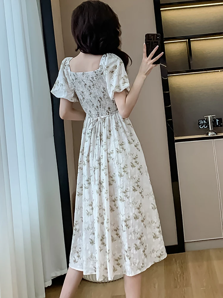 Женское жаккардовое Повседневное платье с принтом модель 2024 года корейский