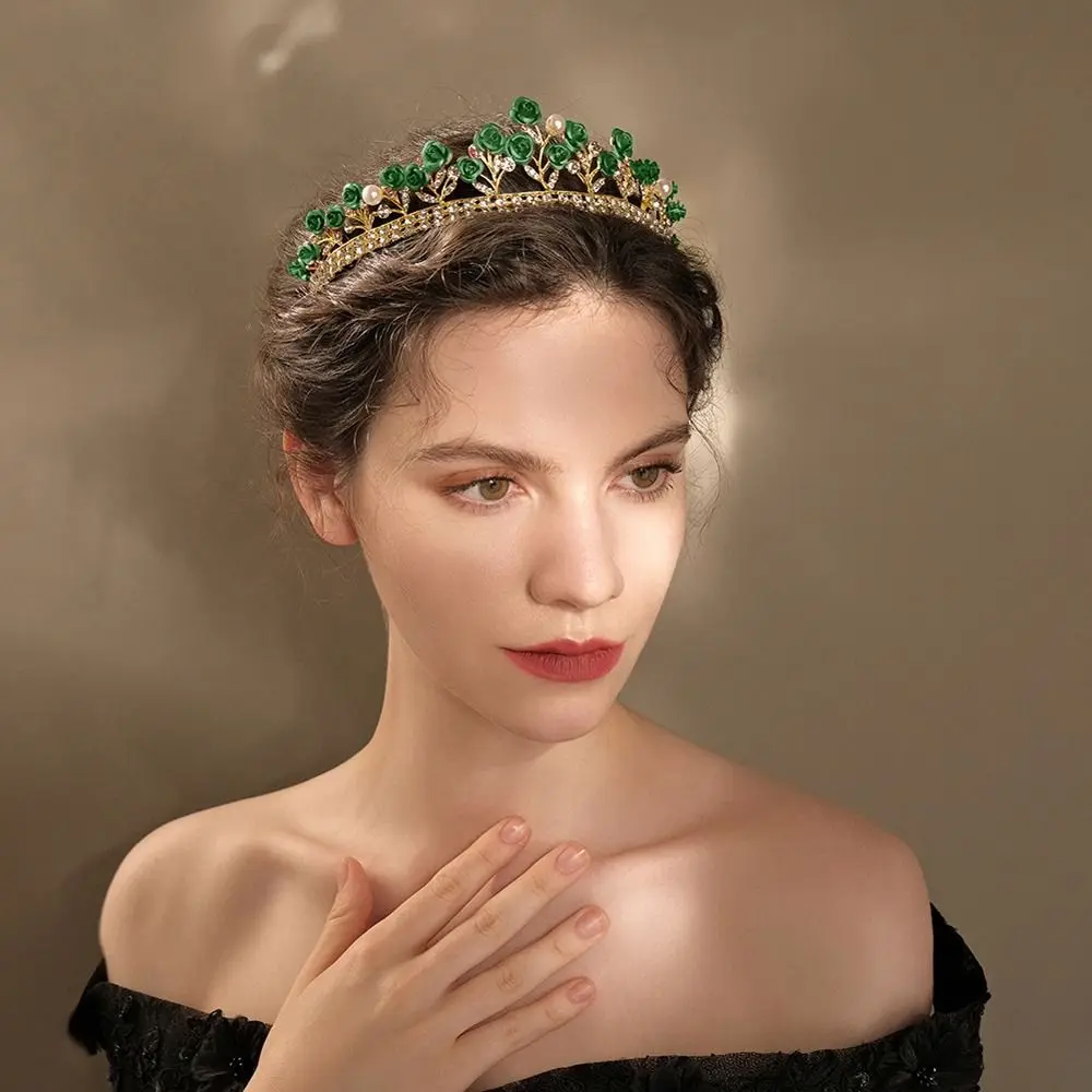 

Forest Bride Crown Princess Rhinestone Crystal Flower Tiaras Bridal Diadem for Wedding Dress Hair Jewelry Accessories
