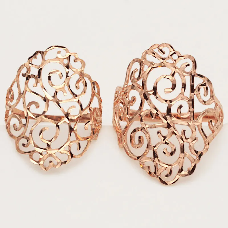 Женское кольцо из розового золота 585 пробы, с крупным цветком