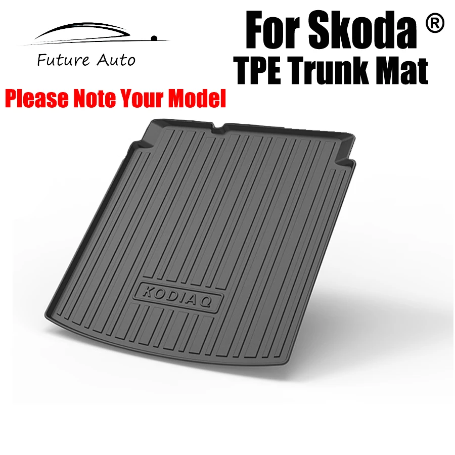 

Коврик для багажника из ТПЭ под заказ для SKODA KAMIQ OCTAVIA WAGON SUPERB KODIAQ KAROQ автомобильный водонепроницаемый Нескользящий Резиновый карго-вкладыш аксессуары