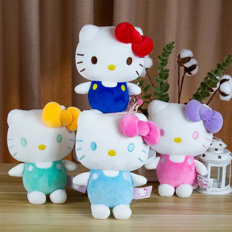 

Genuine Hello Kitty Sanrio About 20Cm Kt Kawaii Plush Toys Heart High-Quality Home Decoration Gifts for Girls Friends Childrens