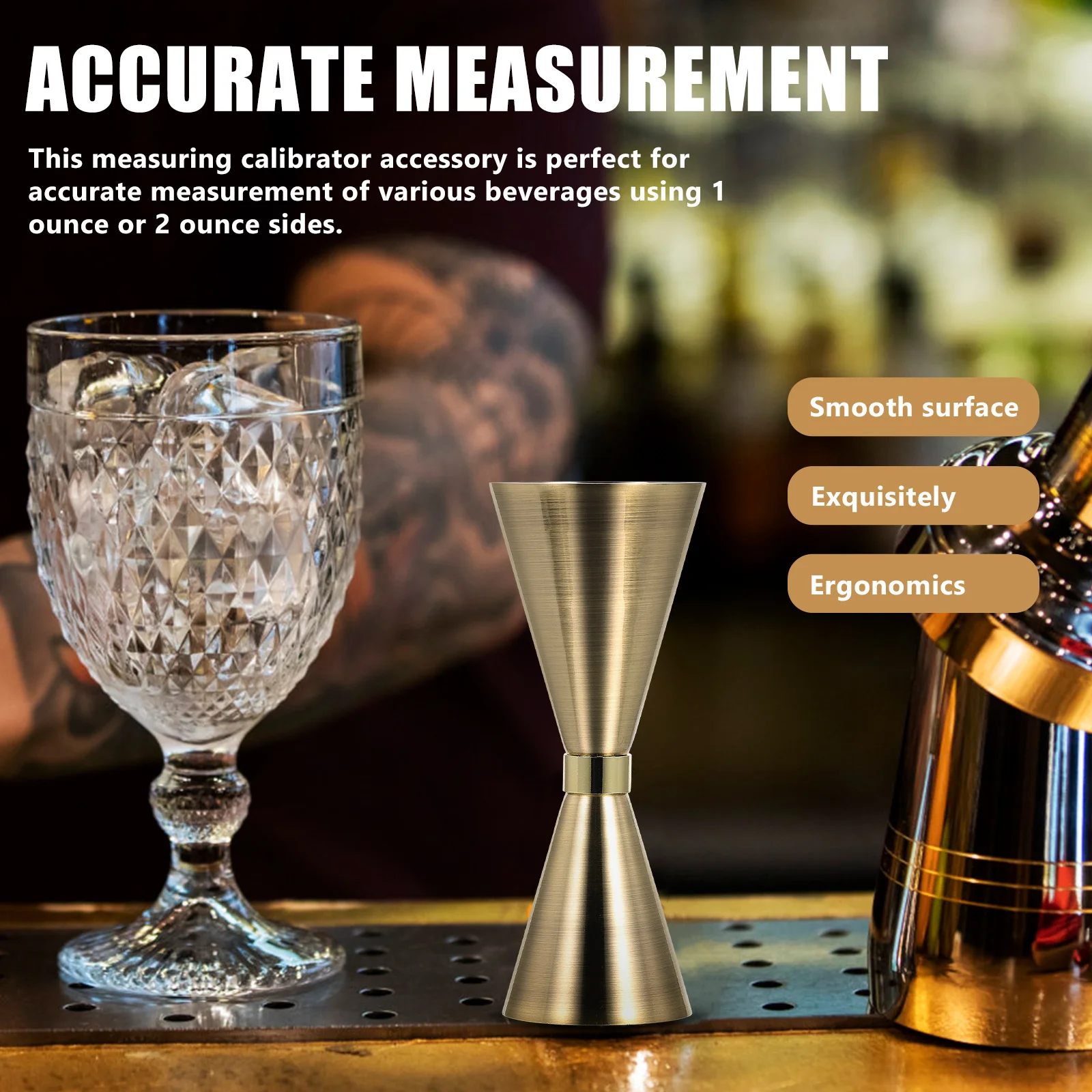 Измерительный прибор для коктейлей чашка бармена и шейкер устройство из