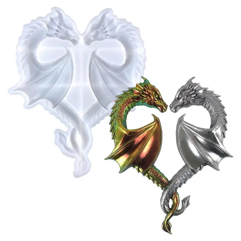 

Dragon Mold 3D Silicone Mold Heart Shaped Animal Candle Epoxy Resin Molds DIY Mold For Chocolate Fondant Cake Decorating Baking