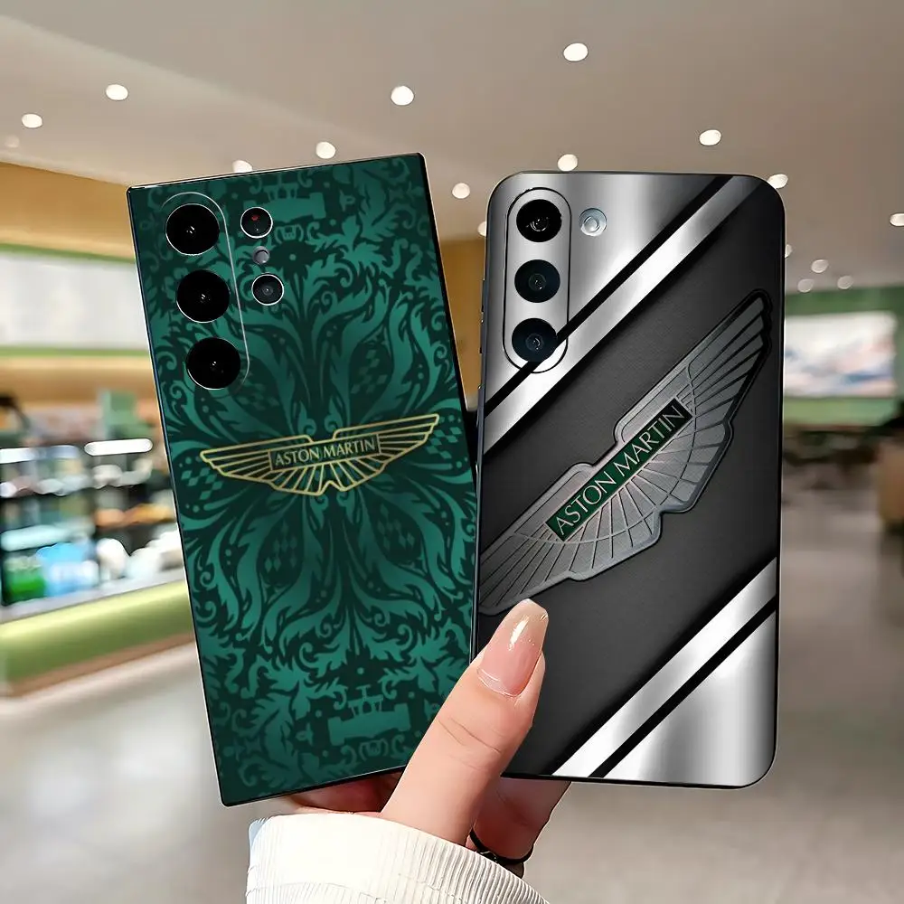 Фото Роскошный чехол для телефона A-Aston MartinEs для Samsung Galaxy S26 S25 S24 S23 S22 S21 Plus Ultra Fold, мягкий, черный. №1