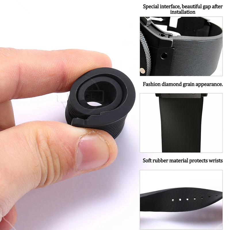 19mmx25mm Big Bang Watchband For Hublot big bang Strap Men's Soft Silicone Sports Waterproof Watch Accessories