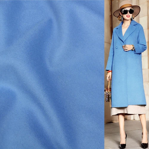 

blue color 100% pure wool fabric 600g/meter one side wool fabric,WF192